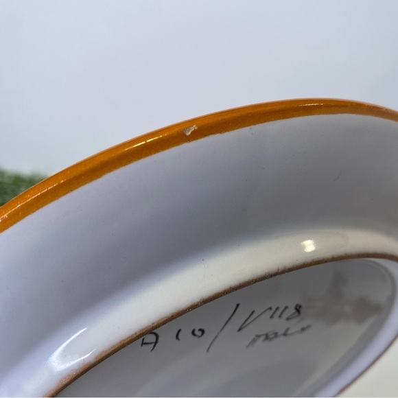 Handmade Handpainted Made in Italy Sunflower Plate Yellow & White A10/V118 - Picture 6 of 6